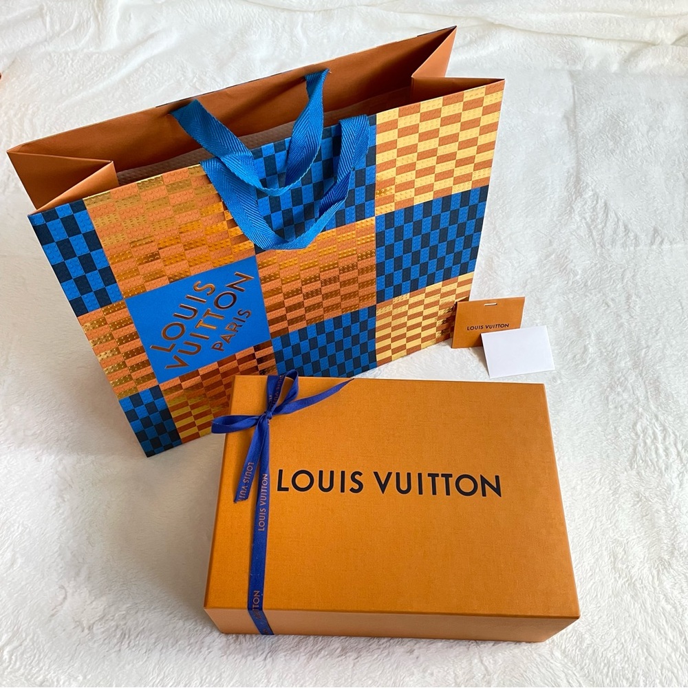 Louis Vuitton Gift Wrapping Bundle Empty Large Box + Ribbon + Shopping Bag NEW